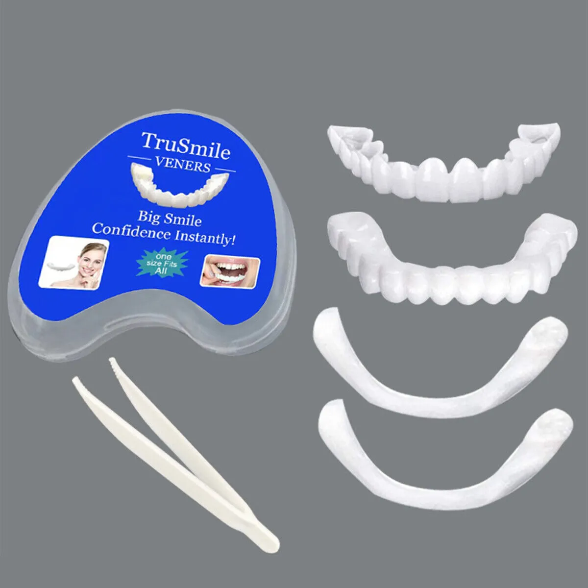 True Smile Instant Teeth Veneers - Snap-On Perfect Smile Decorative Tooth Cap